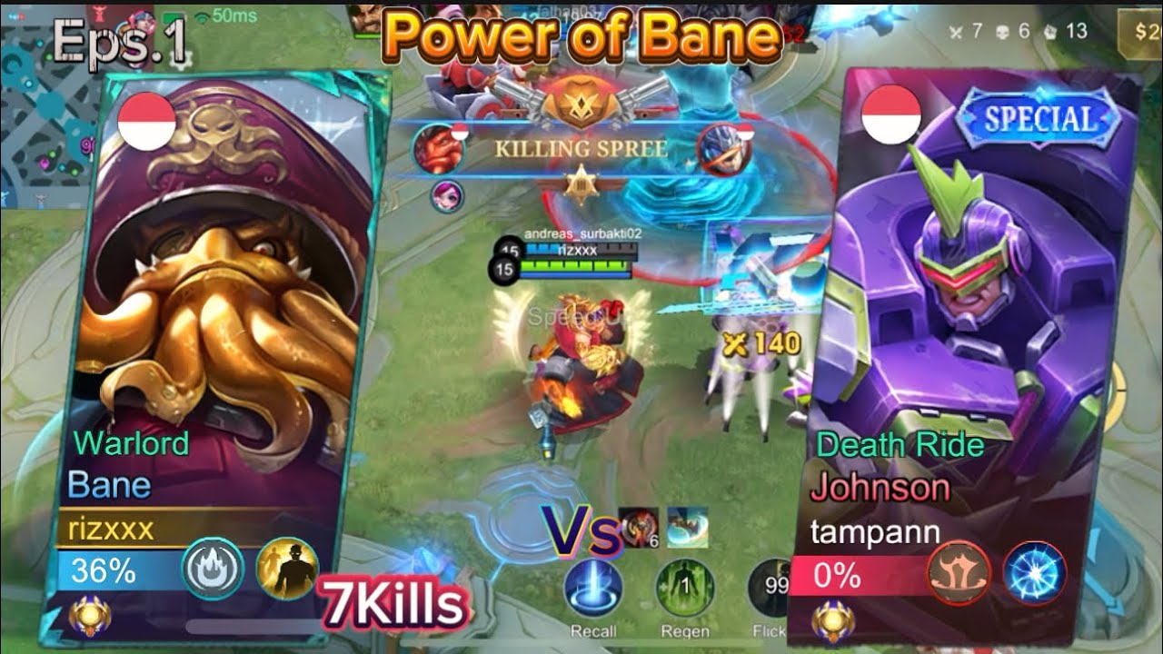 BANE BEATS THEM EASILY TO BEAT JOHNSON DEATH RIDE (Eps:1) MLBB - YouTube