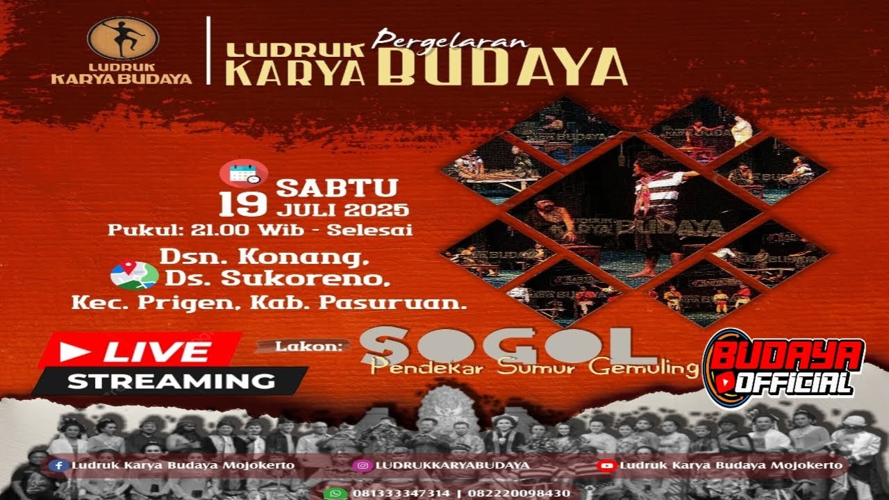 🛑Live Ludruk Karya Budaya Dsn konang Ds Sukoreno Prigen Pasuruan
