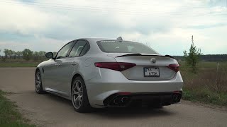 видео: Alfa Romeo Giulia Quadrifoglio - превосходство над BMW M3? картинка: Alfa Romeo Giulia Quadrifoglio - превосходство над BMW M3?