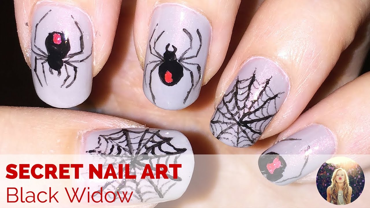 8. "Black Widow Nail Art Tutorial" - wide 5