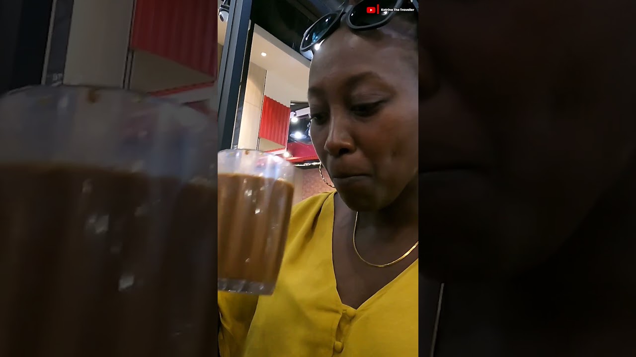 Kenyan Girl's FIRST Sip of MALAYSIAN Coffee! KIBANDASKI MAJUU #shorts #malaysia #viralvideo #coffee