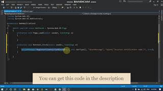 How to show alert message box in asp net using c# code behind