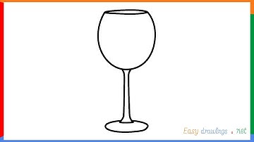 How to draw a Wine glass step by step for beginners
