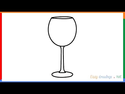 How to draw a Wine glass step by step for beginners