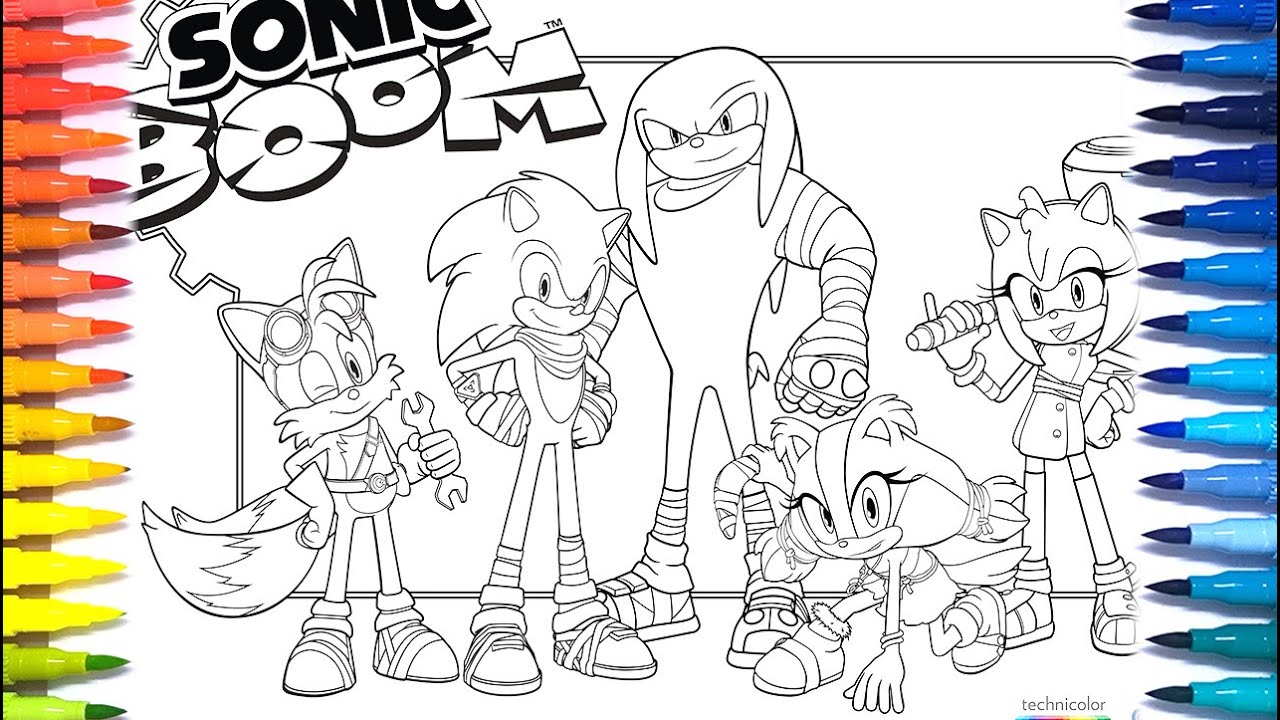 Colorindo SONIC AMY ROSE TAILS e KNUCKLES Coloring SONIC THE
