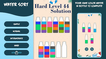 Water sort Puzzle | Brain Games |  Hard Level | Level-44 | Mobile Game | Improve IQ
