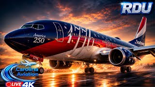 🔴LIVE 4K PLANE SPOTTING FROM: RDU RALEIGH DURHAM INT FT INDEPENDENCE ONE 🔴