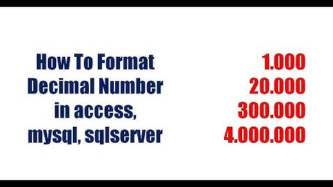 how to format and save mysql sqlserver access decimal numbers