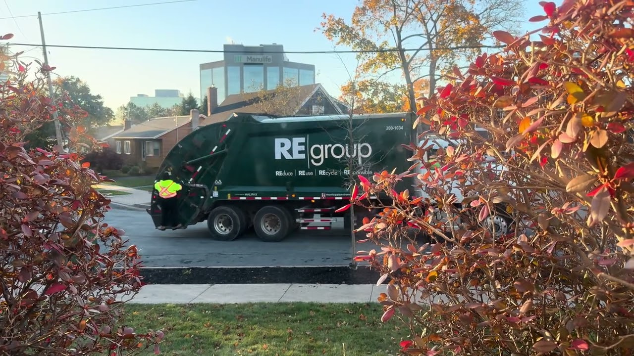 Garbage and Recycling trucks on my street 