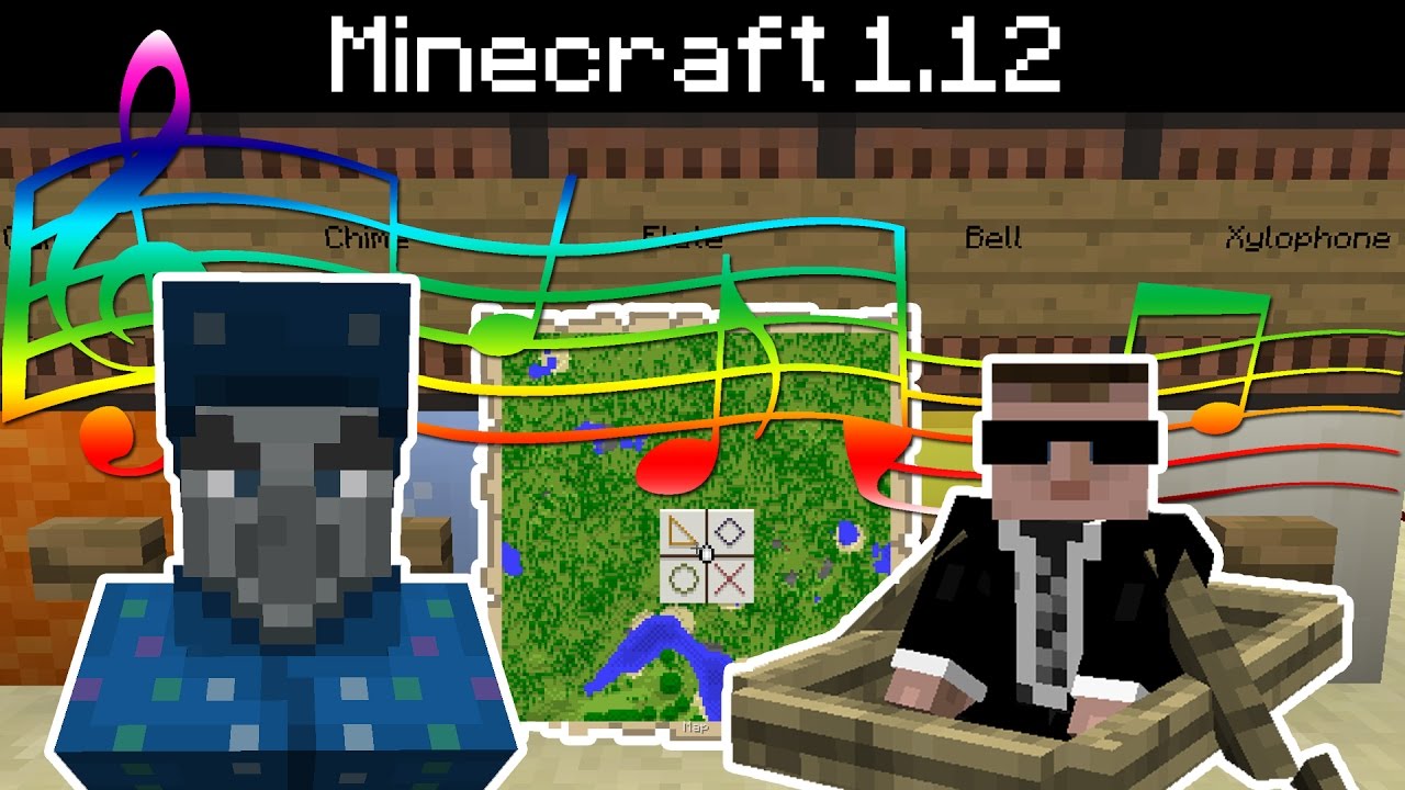 Minecraft 1.12 - New Sounds, Note Block (Guitar, Chime, Bell, Flute, Xylophone), Advancement