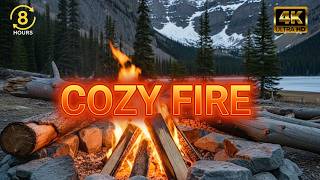 Cozy Campfire by the Lake 🌙 8 Hours Mountain Night Ambience for Deep Sleep & Relaxation