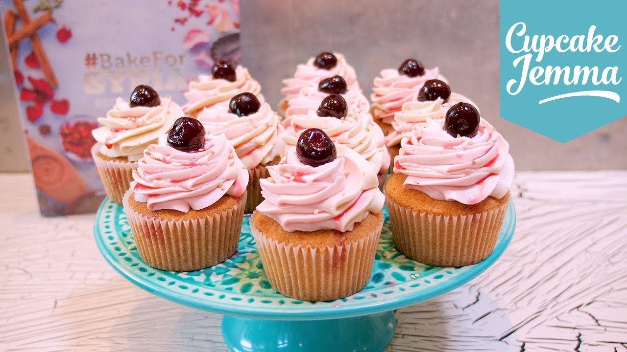 Sour Cherry & Tahini Cupcakes for #bakeforsyria | Cupcake Jemma | CupcakeJemma