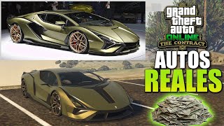 GTA V Online - LOS NUEVOS AUTOS DEL DLC THE CONTRACT EN LA VIDA REAL Y SUS PRECIOS ORIGINALES $$$$