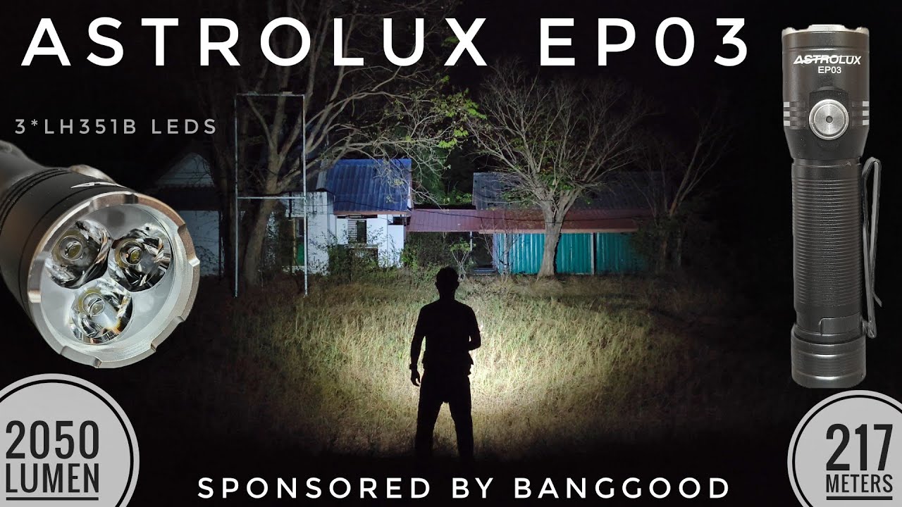 Astrolux EP03 - Powerful EDC Flashlight, 2050 lm, 217 m, 18650, By