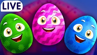 ChuChuTV Surprise Eggs Old MacDonald Had A Farm - Farm Animals, Wild Animals & More for Kids - LIVE