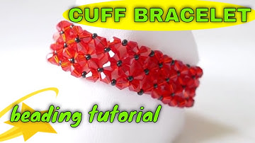 Right Angle Weave  Bracelet Tutorial with Bicones and Seed Beads