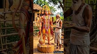 Hanuman Wooden🪵😊 StatueAmazing Hand Carving🚩💖#WoodCarving #Satisfying#Hanuman