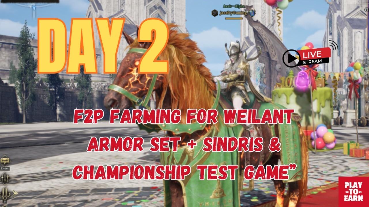 “Legend of Ymir  Day 2 F2P Farming for Weilant Armor Set + Sindris & Championship Test Game”