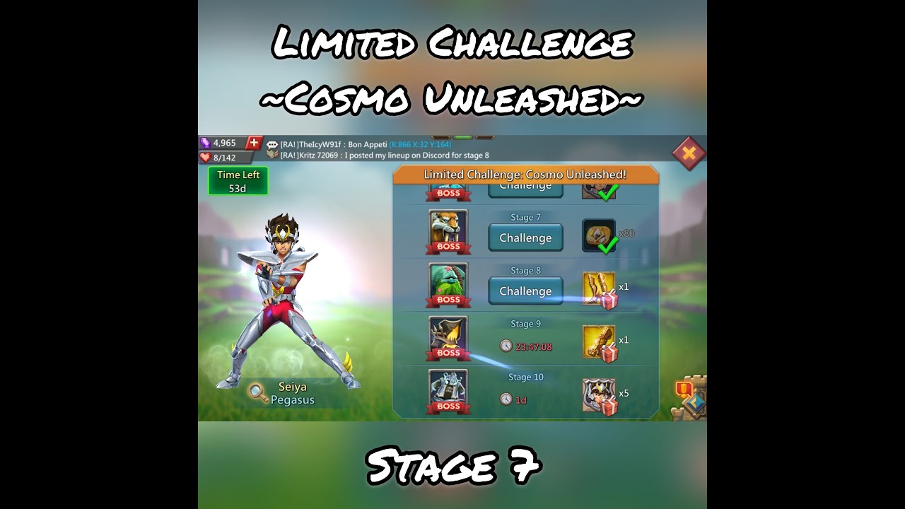Stage 7 Lords Mobile-Cosmo Unleashed-Limited Challenge