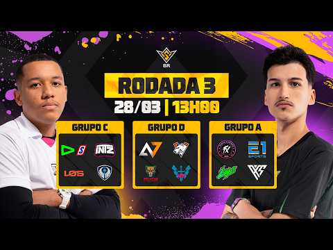 🚨FFWS BR 🏆 RODADA 3 - GRUPOS A, C e D | FREE FIRE AO VIVO🚨 #freefire