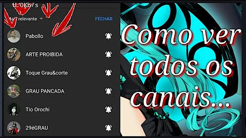 Como faço para ver os canais que me inscrevi?