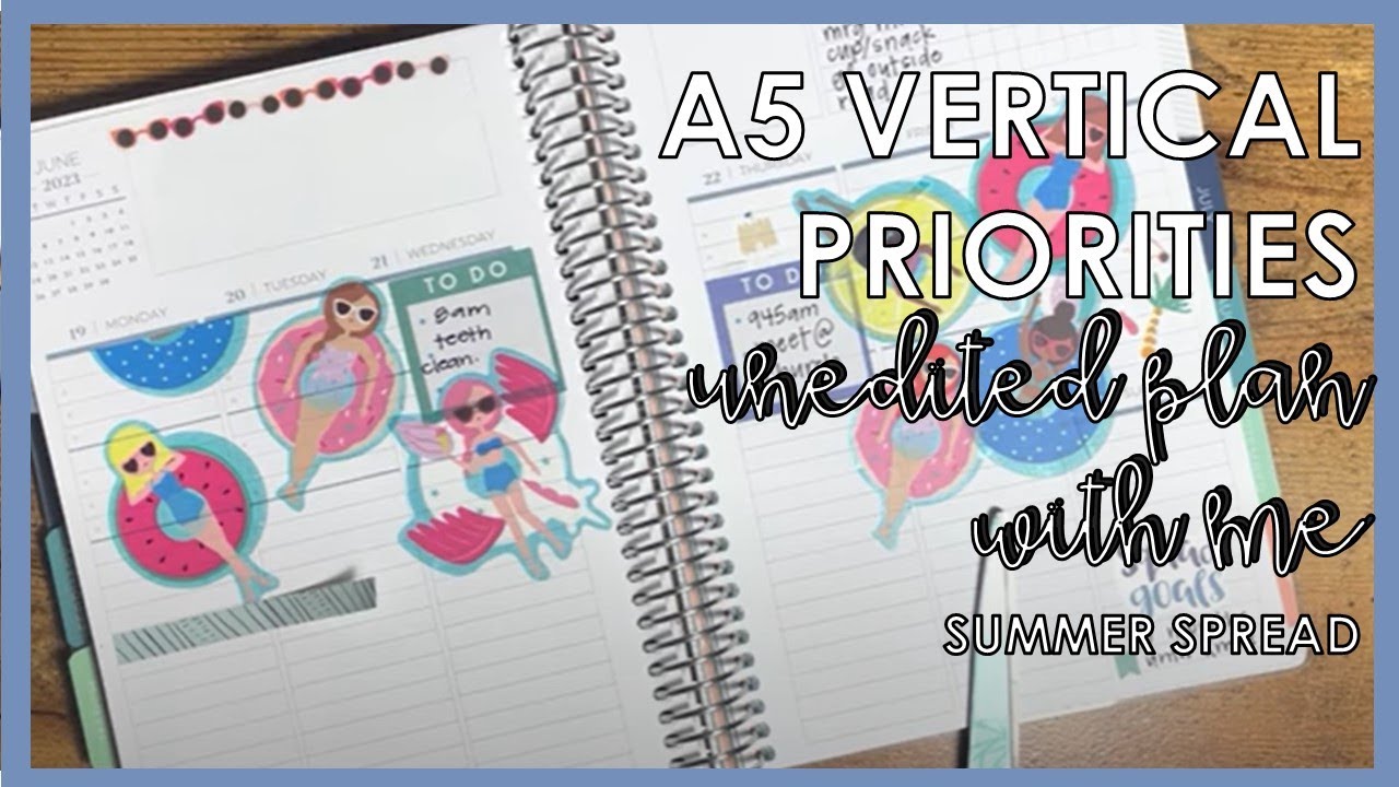 Summer plan with me - plum paper vertical priorities planner - YouTube