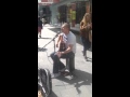 Dublin busker singing go on home British soldiers in dublin