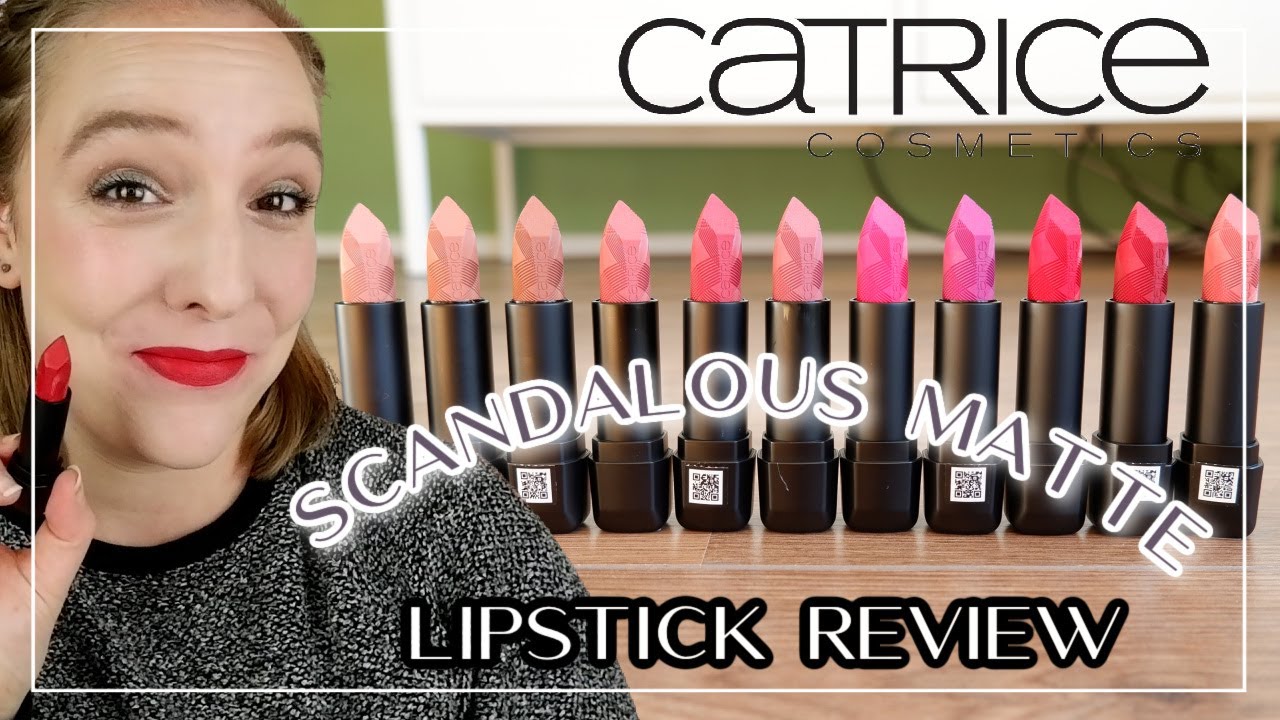 CATRICE SCANDALOUS MATTE LIPSTICK // Review & swatches of all 11 shades.  Best Catrice lipstick yet? - YouTube