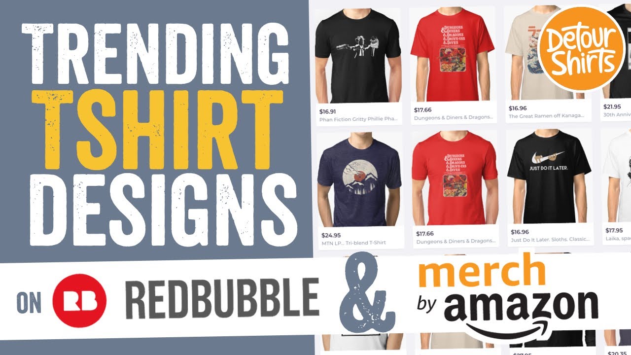 How to Research Trending TShirt Designs Merch by Amazon using RedBubble