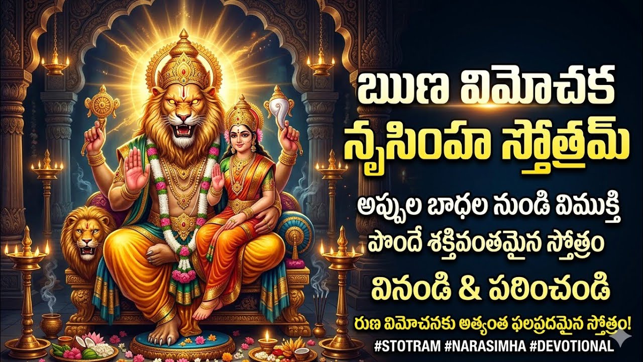 ఋణ విమోచక నృసింహ స్తోత్రమ్ | ఋణ బాధ నివారణ • ధన లాభము • శక్తివంతమైన నృసింహ మంత్రం.