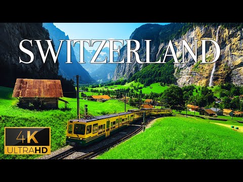 FLYING OVER SWITZERLAND (4K Video UHD) - Relaxing Music With Beautiful Nature Film For Stress Relief