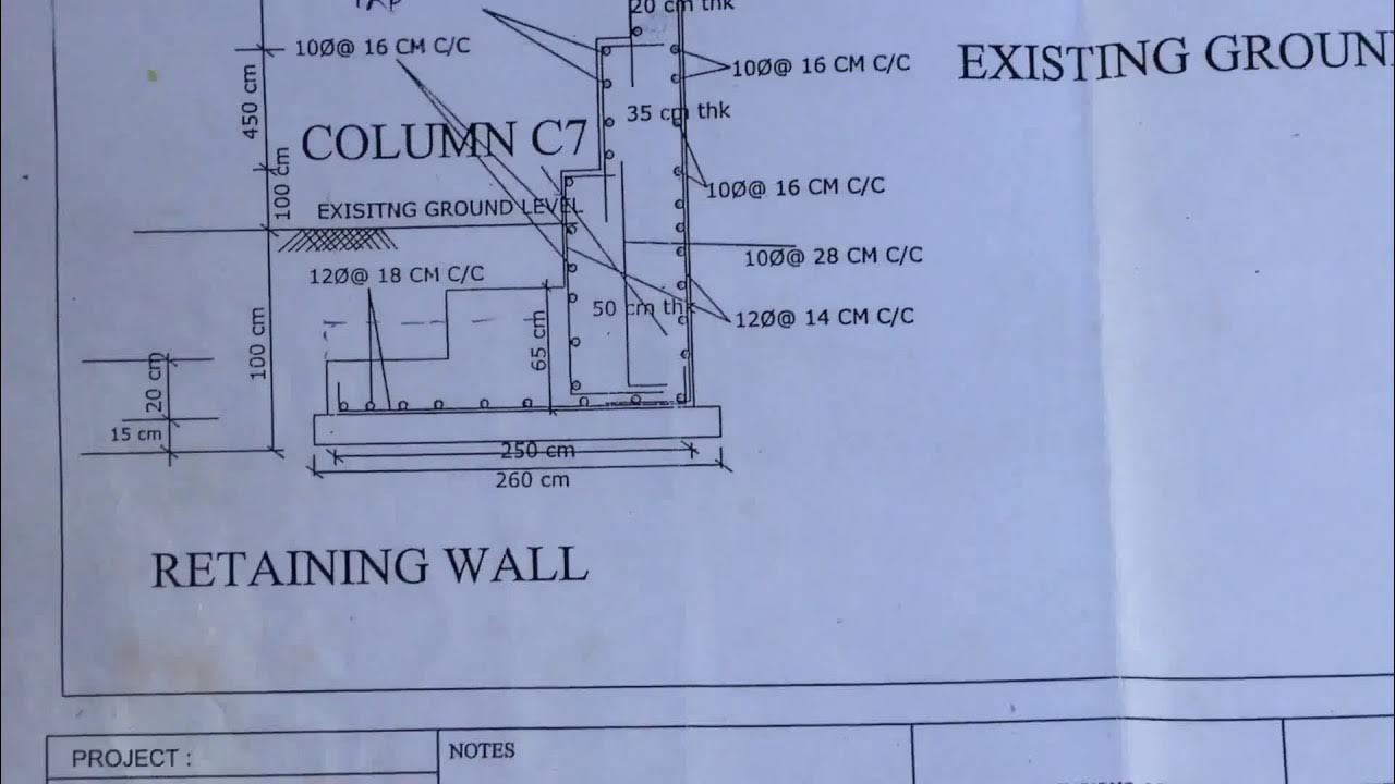 DETAILED DRAWING FOR COUNTERFORT RETAINING WALL YouTube