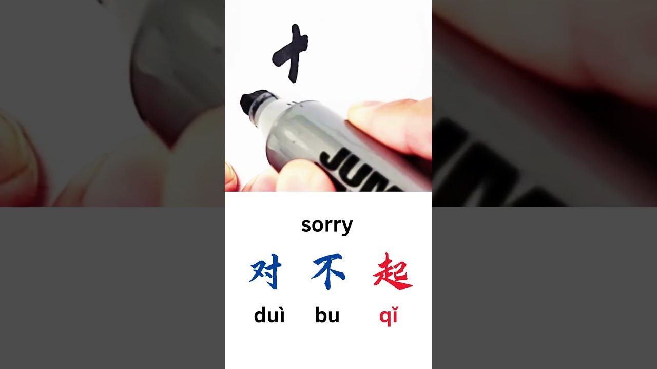 How To Write SORRY In Chinese Language Dui Bu Qi Characters Handwriting Learnchinese