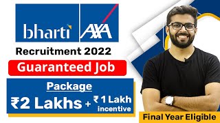 Bharti AXA Recruitment 2022 | Guaranteed Job | Final Year | Package ₹2.5 Lakhs + ₹1 Lakh incentive screenshot 5
