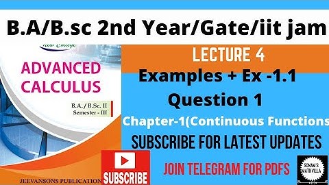 Exercise 1.1 Chapter 1 Advance Calculus B.A/B.sc 2nd Year Maths | #Advance_Calculus #2ndyearmaths