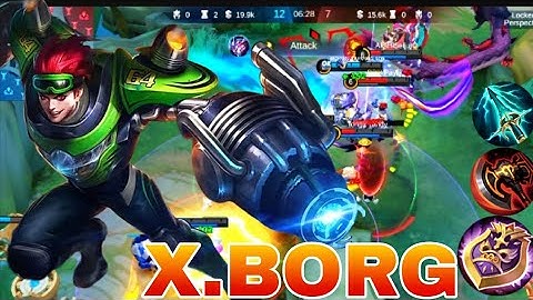 SAVAGE!! Insane Damage X Borg Monster EXP Lane!! - Build Top 1 Global X Borg ~ MLBB #mobilelegends 