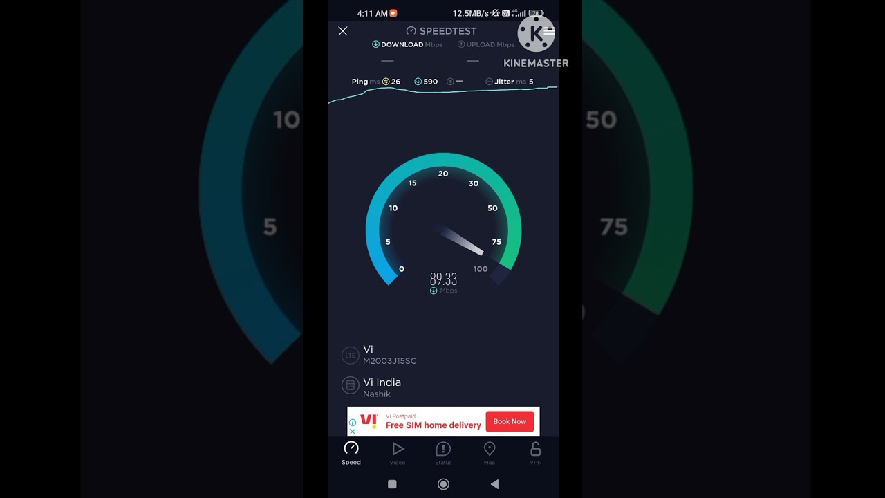 Vi 4G Speed Test 😱 Night Unlimited Data