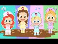 FIVE LITTLE BABIES With  Color Princess Nurses