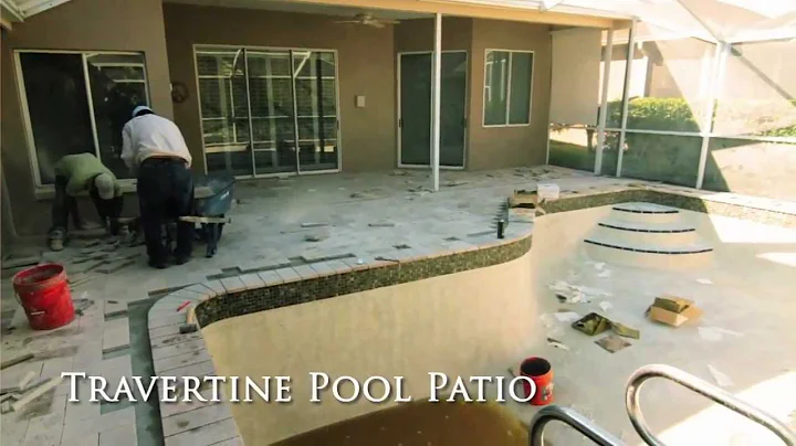 How to install Travertine Paved Pool Patio and Travertine Pool Coping - Tampa, FL