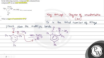 In the following reaction, compound Q is obtained from compound P via an ionic intermediate.  Wh....