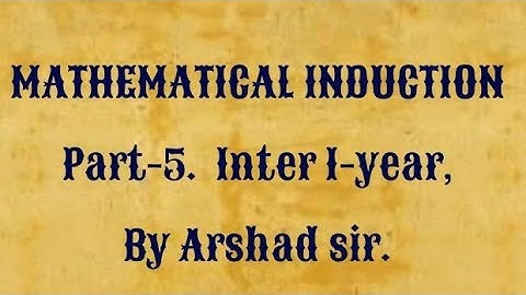Mathematical Induction part-5. Inter first year 11th class ( Important ). urdu/hindi. By Arshad sir.