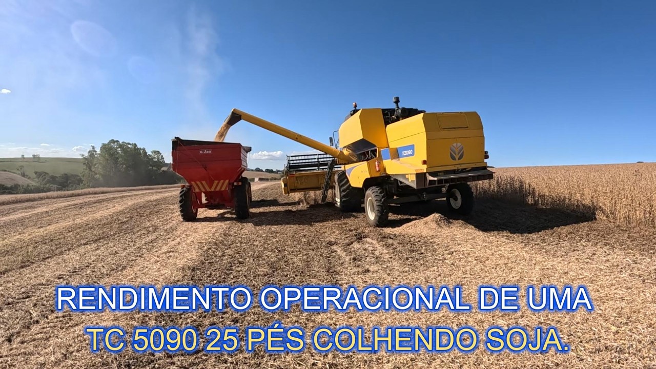 SAFRA 24/25. Rendimento Operacional De Uma Colheitadeira TC 5090 Colhendo Soja.