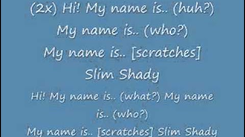 Eminem My Name Is lyrics