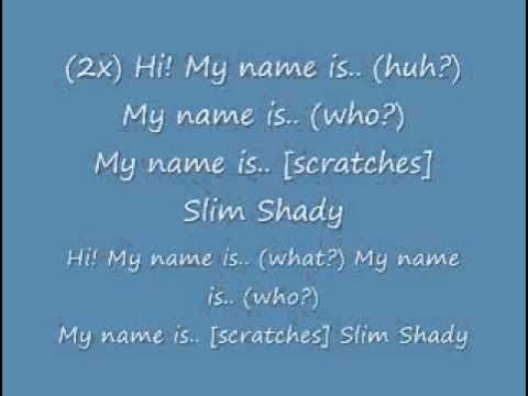 Eminem My Name Is lyrics