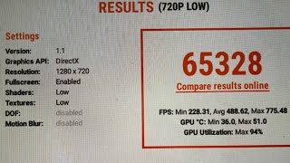 65328 Unigine Superposition Benchmark 720p AMD Ryzen7 9850X3D ZOTACGeForce RTX 2080Ti AMP EXTRIME