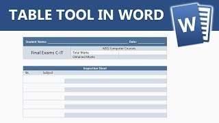 Table Tools In Word Urduhindi