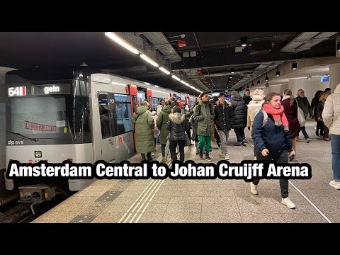 How To Travel From Amsterdam Central Station to Johan Cruijff Arena by Metro || Ajax Stadium 🇳🇱