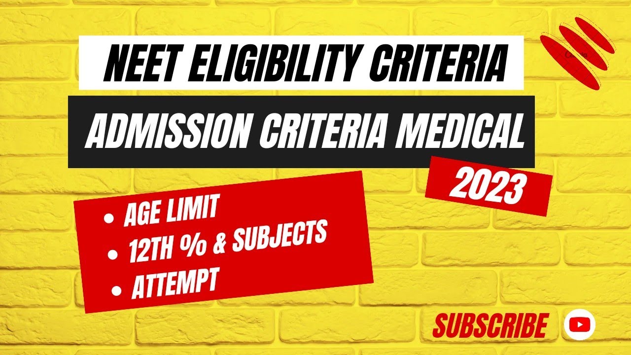 NEETEligibilityCriteria, Medical Admission Criteria 2024 YouTube