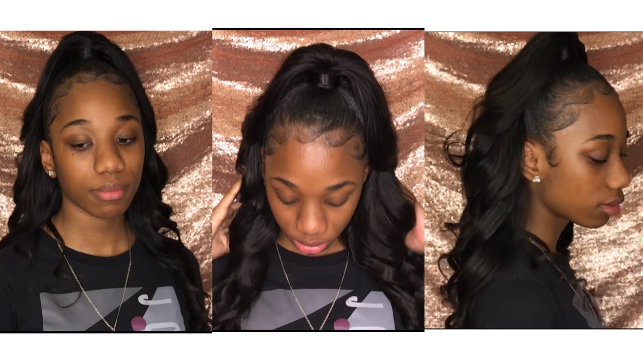 Prom Inspired Half Up Half Down Quickweave Tutorial Youtube