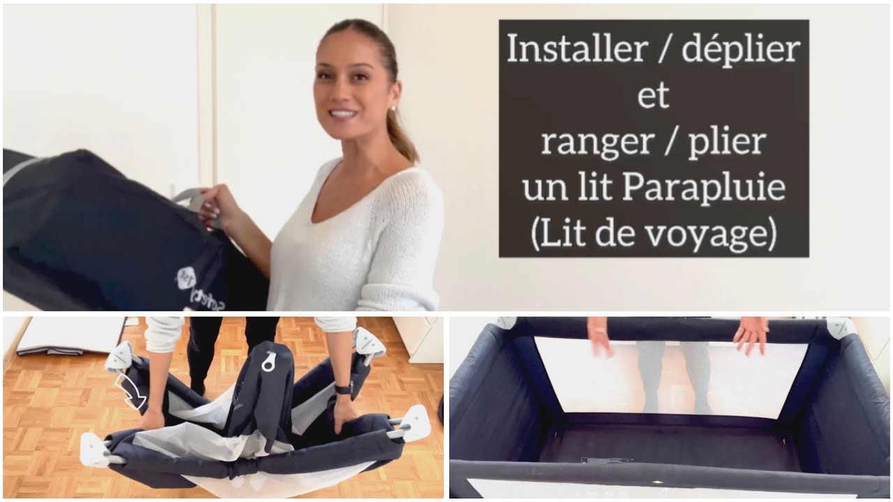 INSTALLER et PLIER un LIT PARAPLUIE (LIT de VOYAGE) #litbébé #